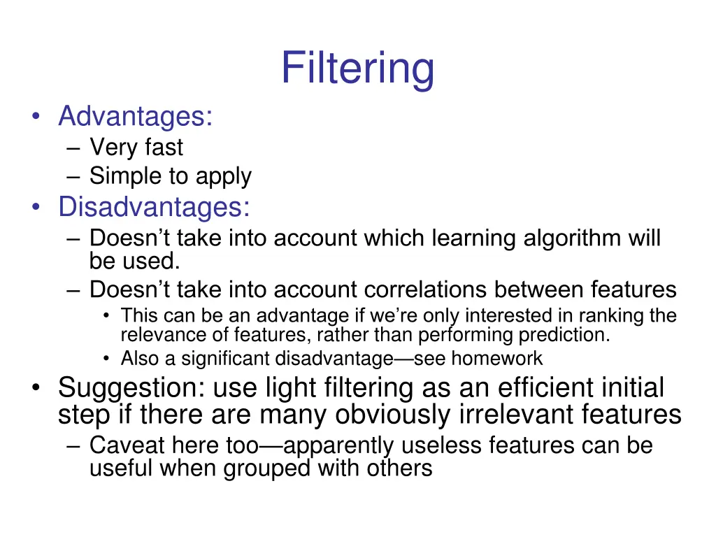 filtering 2