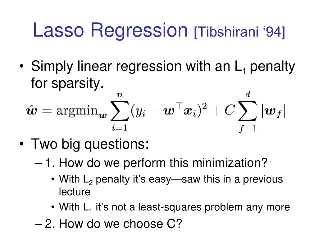 lasso regression tibshirani 94