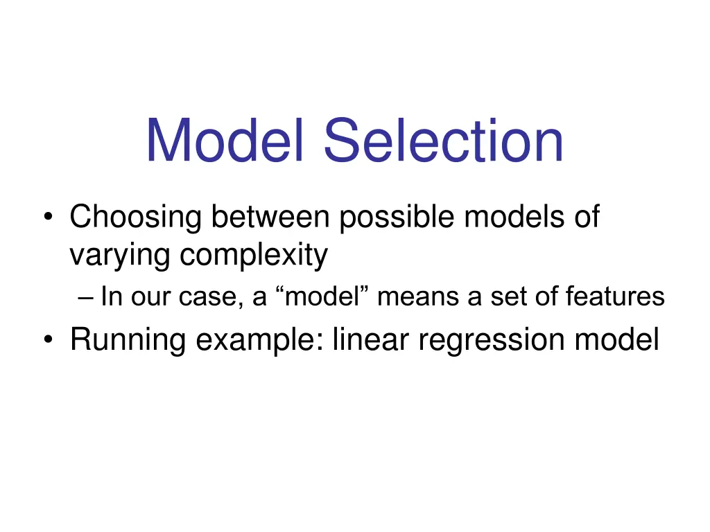 model selection