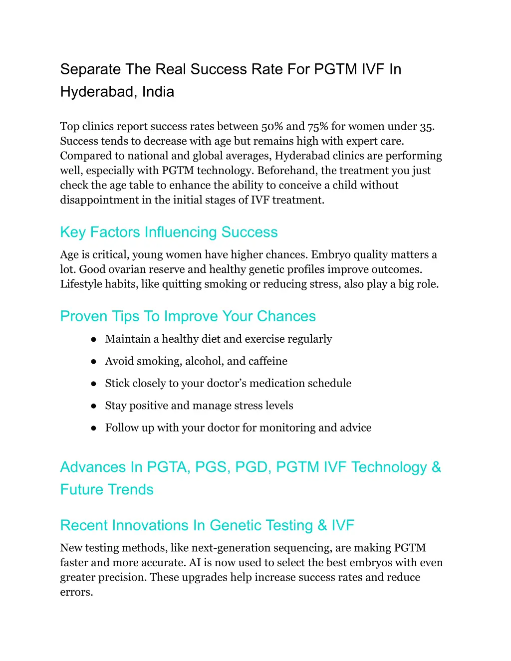 separate the real success rate for pgtm