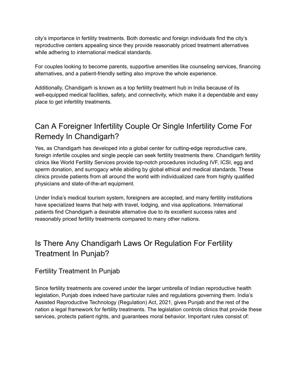 city s importance in fertility treatments both