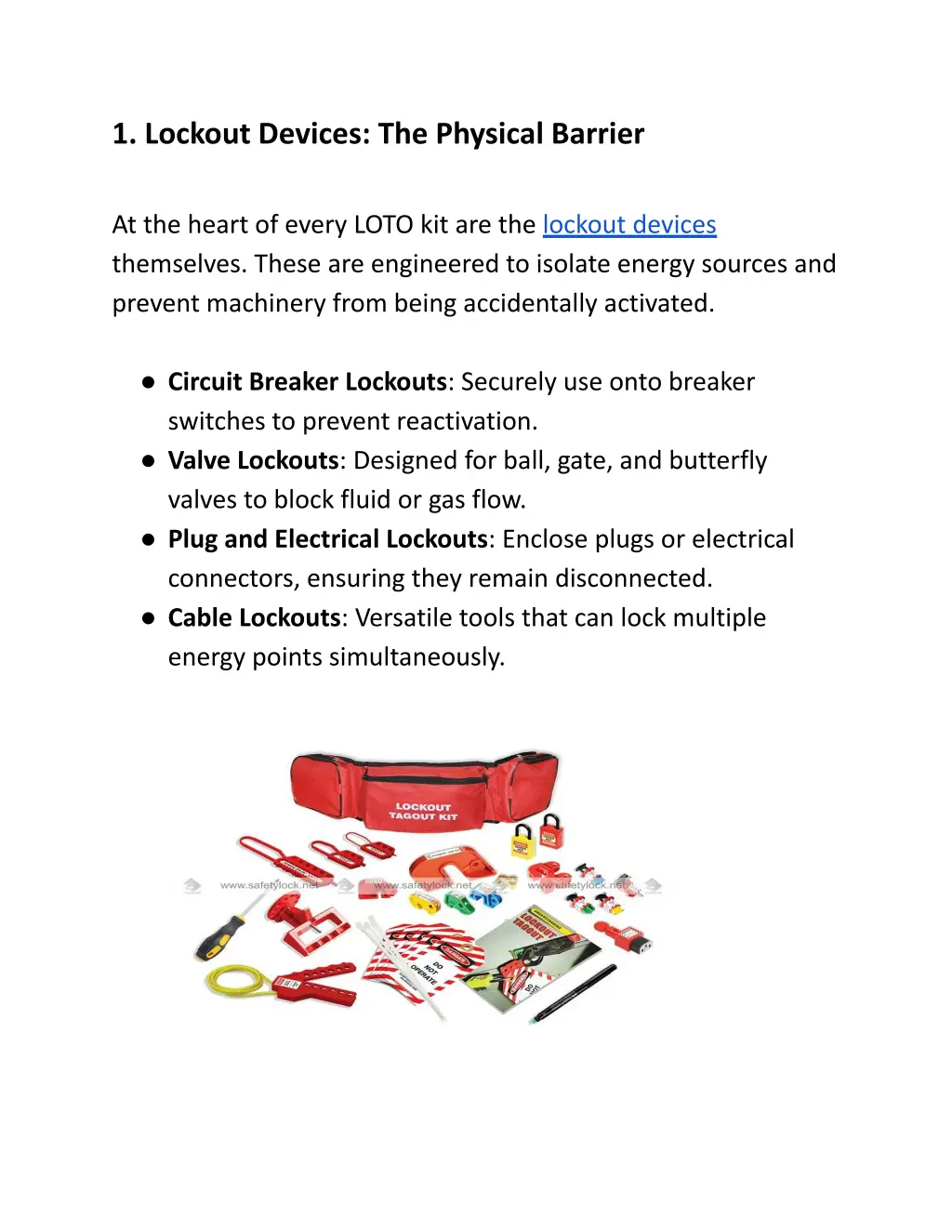 1 lockout devices the physical barrier