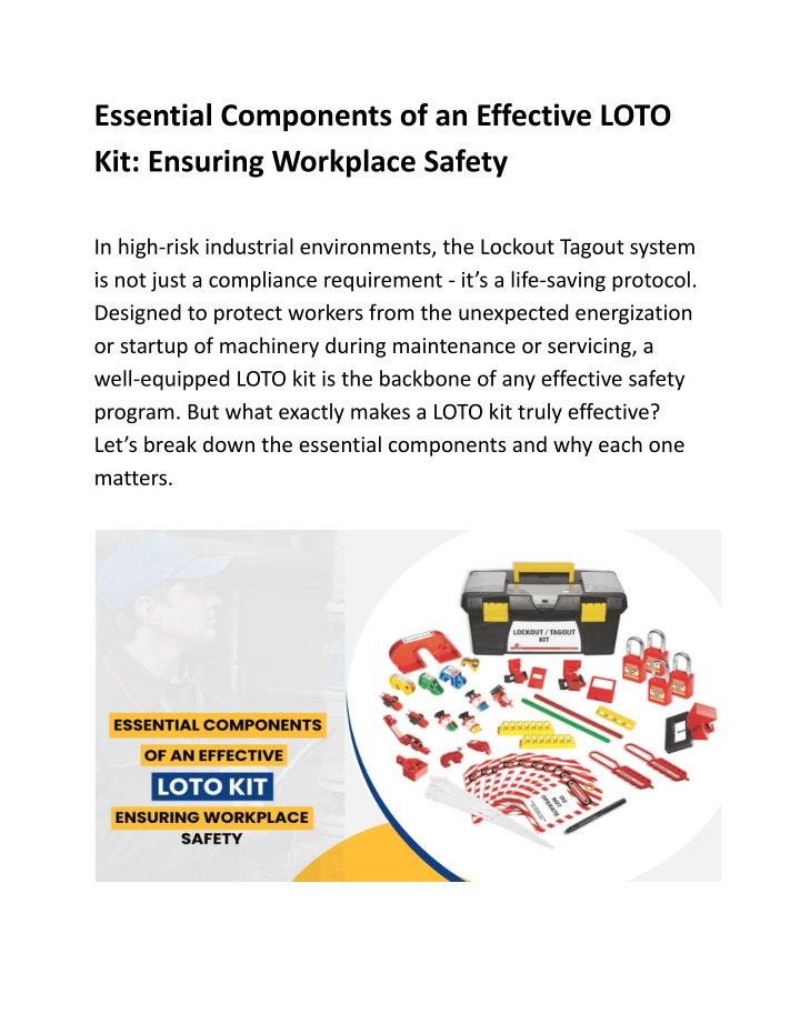 essential components of an effective loto