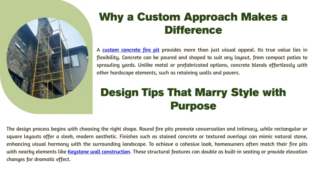 a custom concrete fire pit provides more than