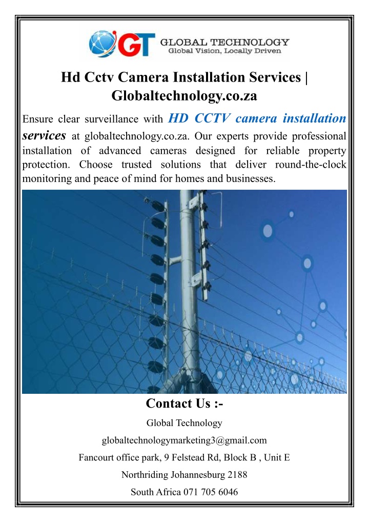 hd cctv camera installation services