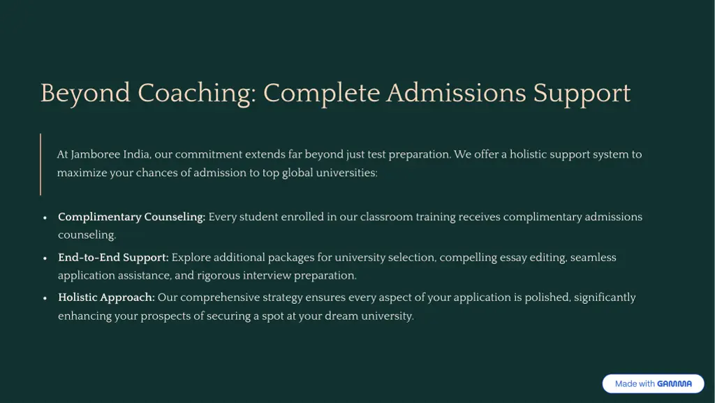 beyond coaching complete admissions support