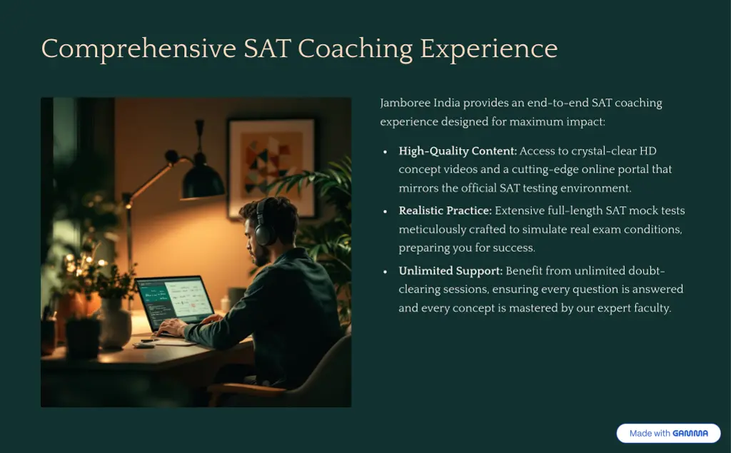 comprehensive sat coaching experience