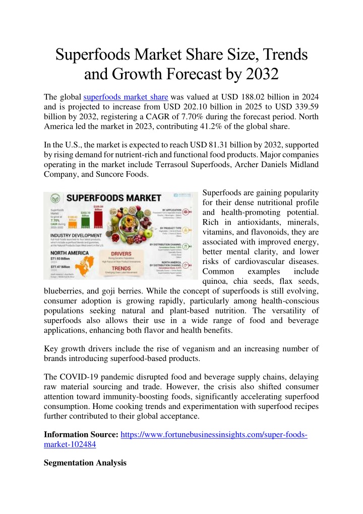 superfoods market share size trends and growth