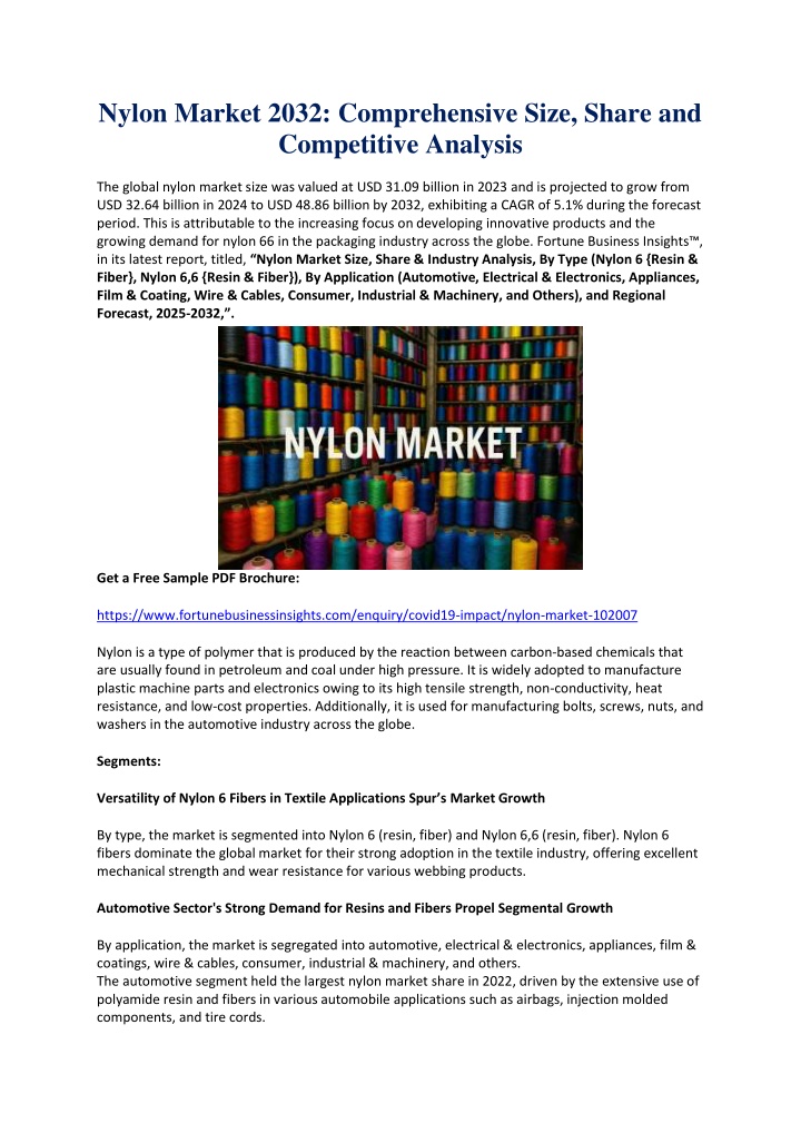nylon market 2032 comprehensive size share