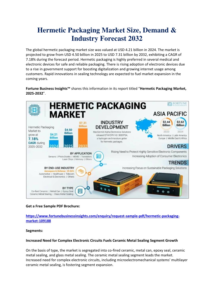 hermetic packaging market size demand industry