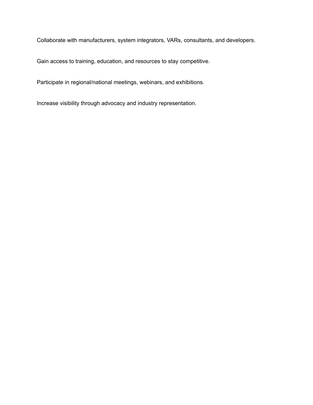 collaborate with manufacturers system integrators