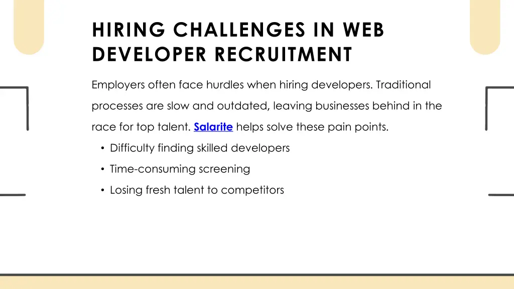 hiring challenges in web developer recruitment