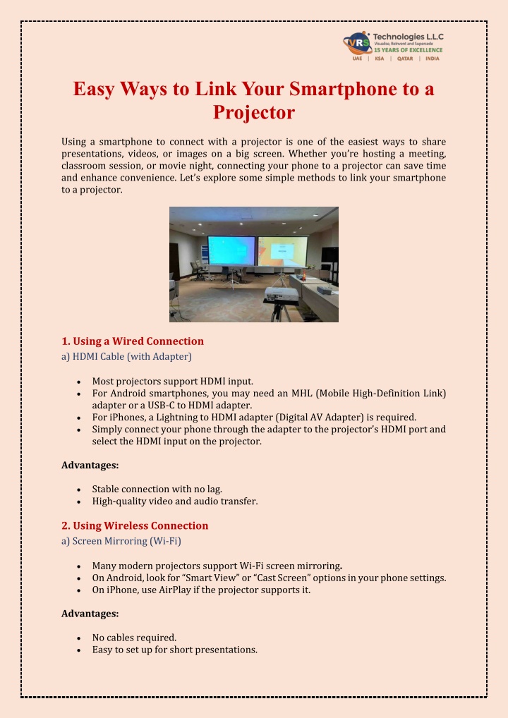 easy ways to link your smartphone to a projector