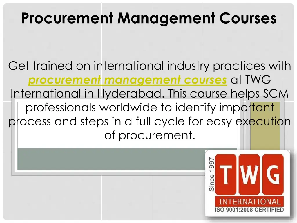 procurement management courses