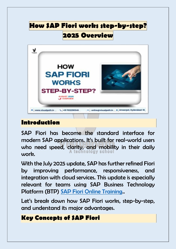 how sap fiori works step by step 2025 overview