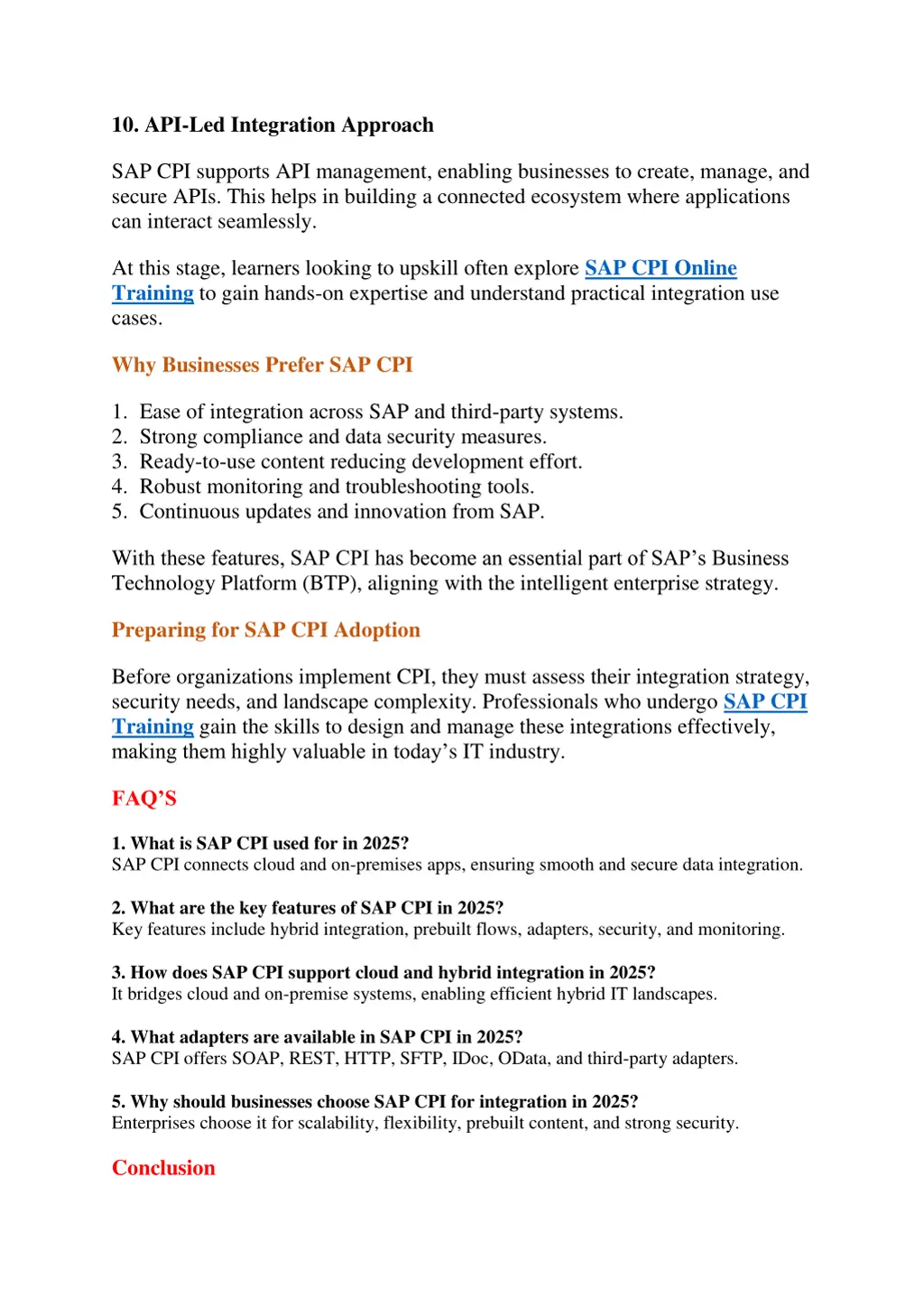 10 api led integration approach