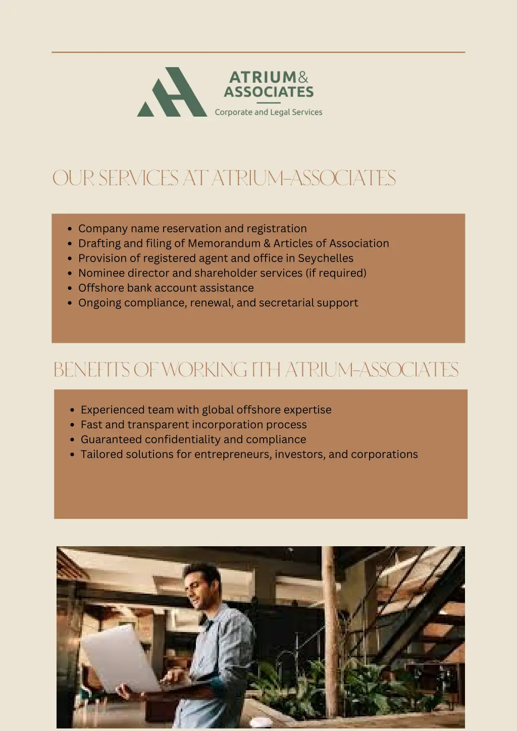 our services at atrium associates