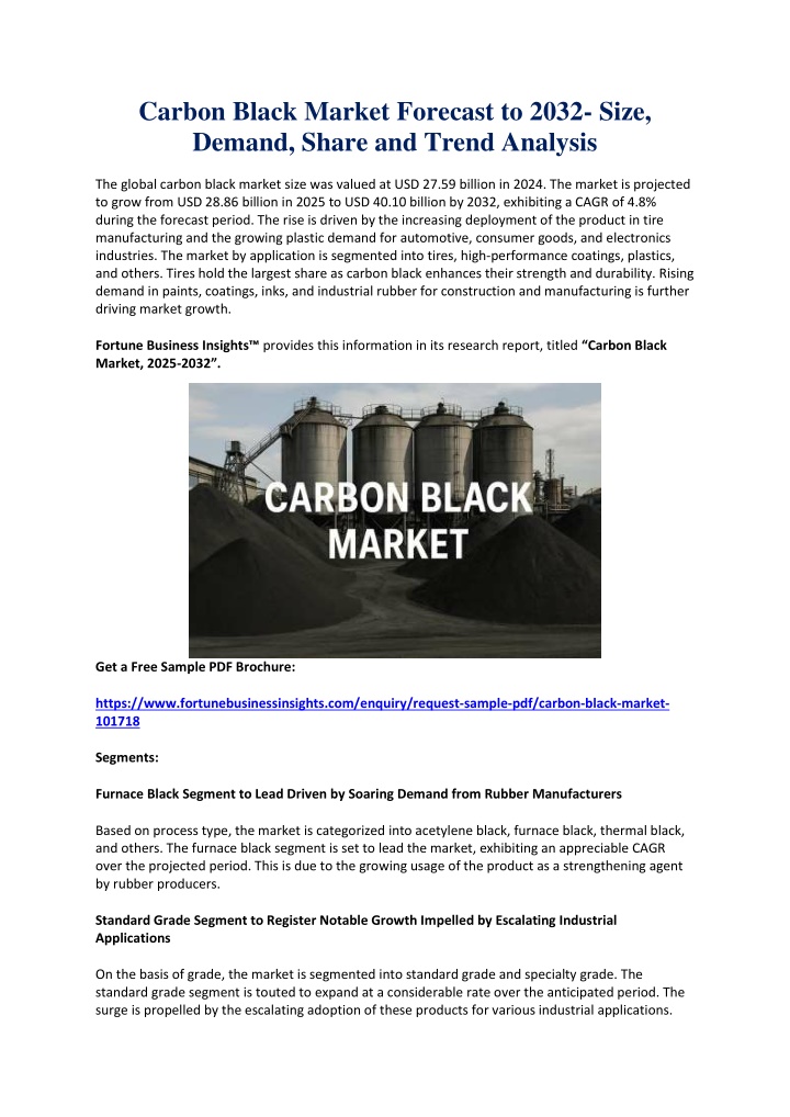 carbon black market forecast to 2032 size demand