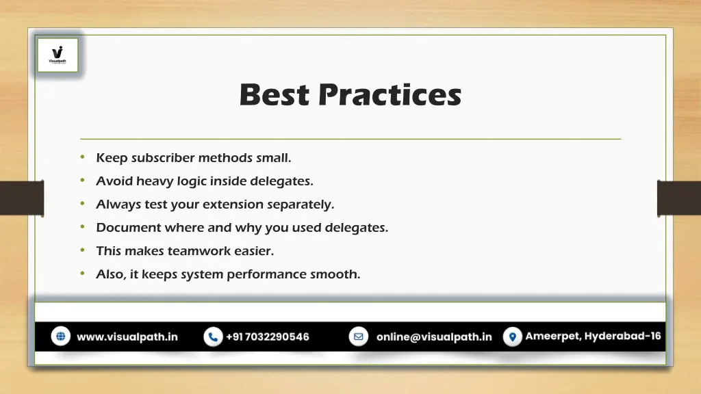 best practices
