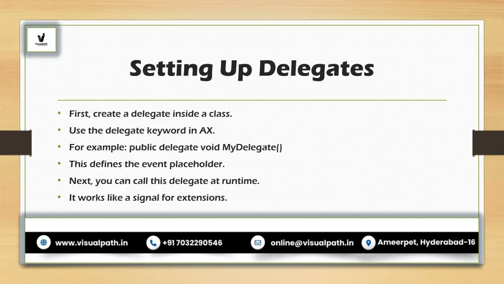 setting up delegates