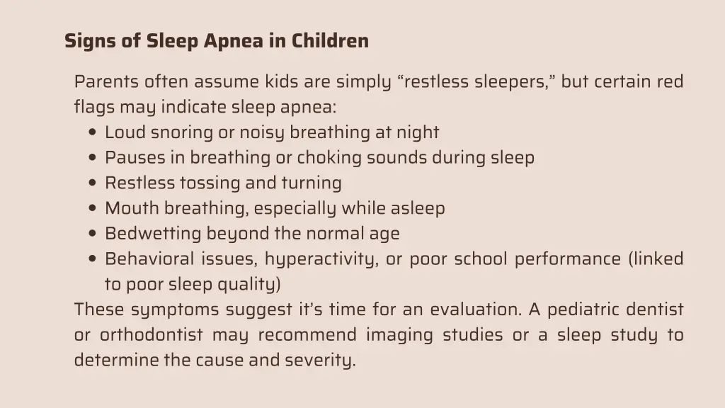 signs of sleep apnea in children