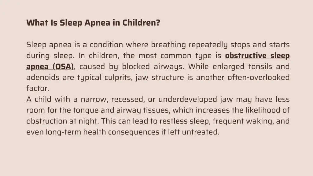 what is sleep apnea in children