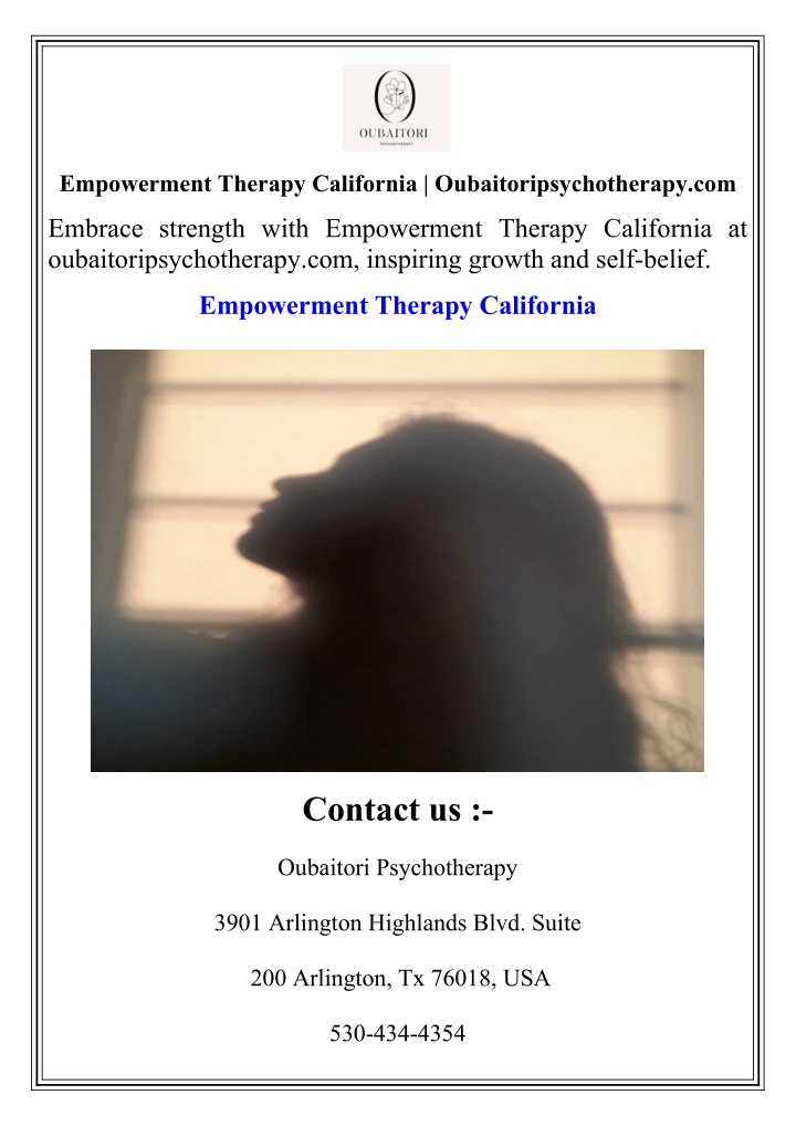empowerment therapy california