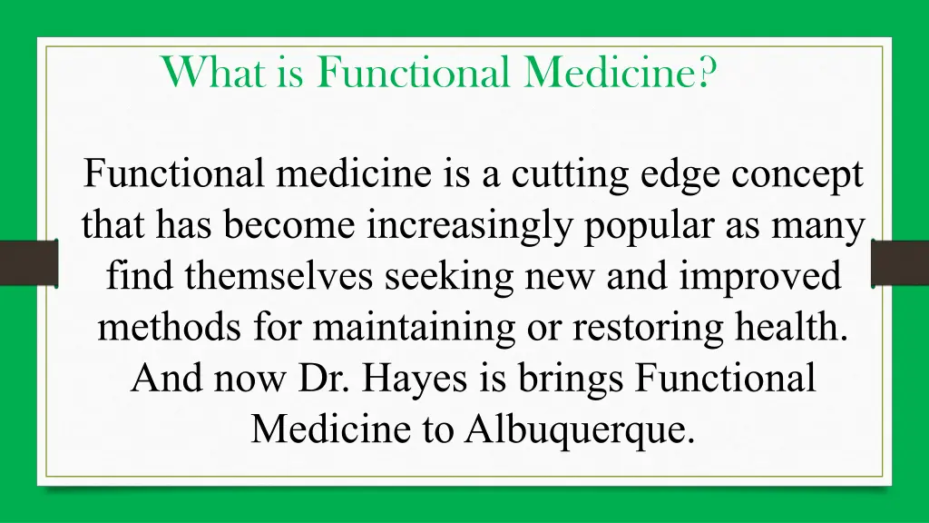what is functional medicine