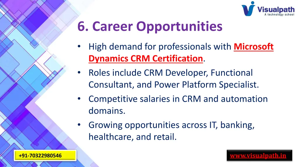 6 career opportunities