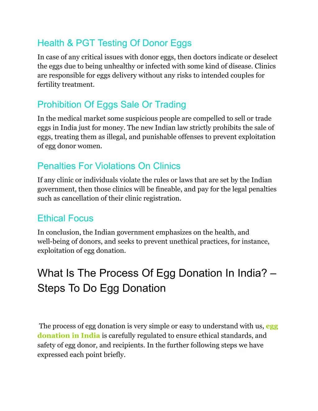 health pgt testing of donor eggs