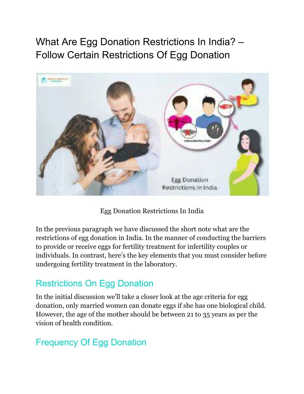 what are egg donation restrictions in india