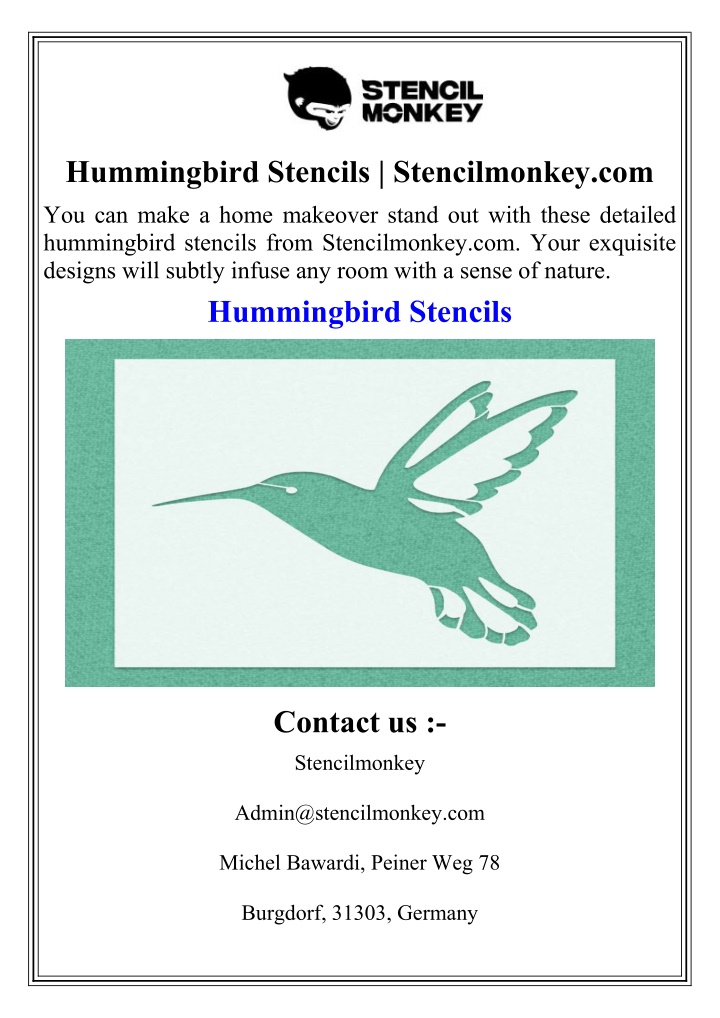 hummingbird stencils stencilmonkey
