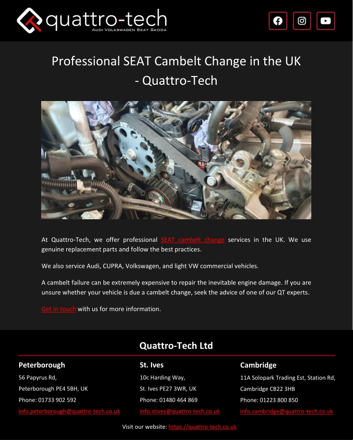 professional seat cambelt change