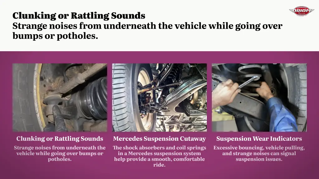 clunking or rattling sounds strange noises from