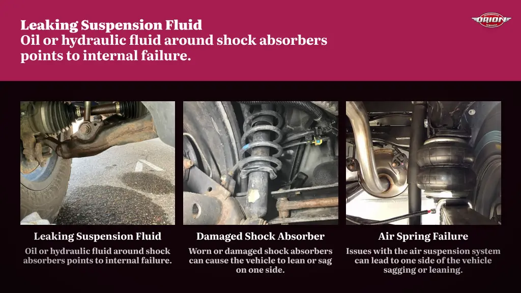 leaking suspension fluid oil or hydraulic