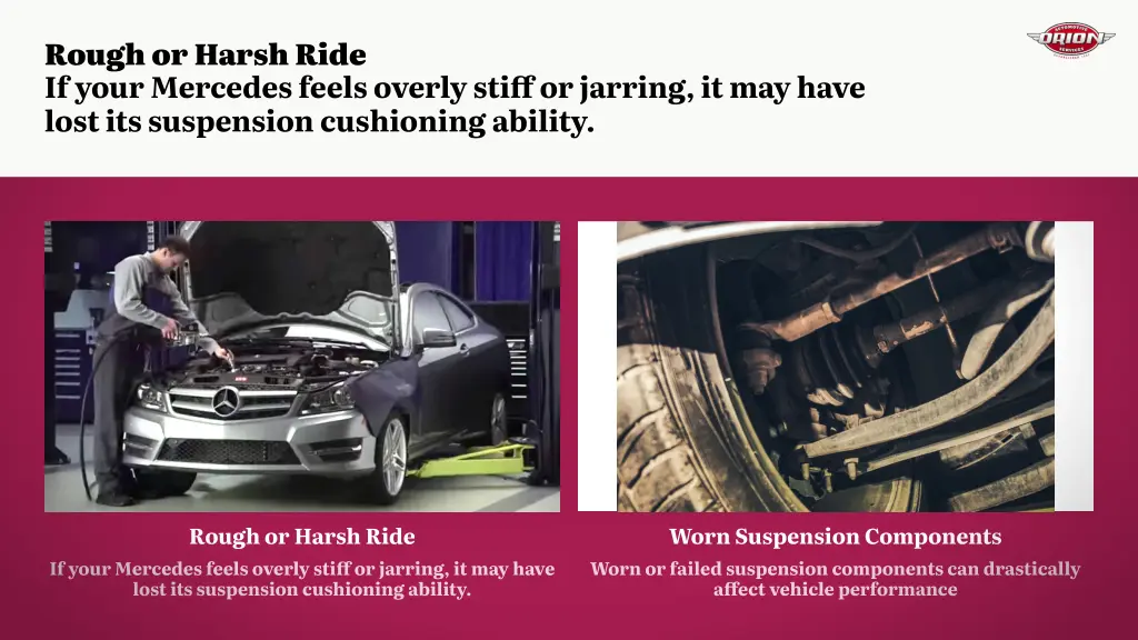 rough or harsh ride if your mercedes feels overly