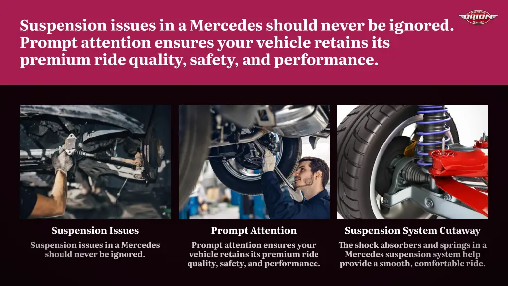 suspension issues in a mercedes should never