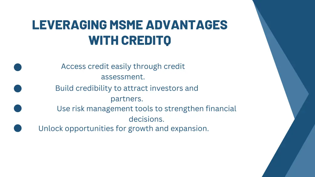 leveraging msme advantages with creditq