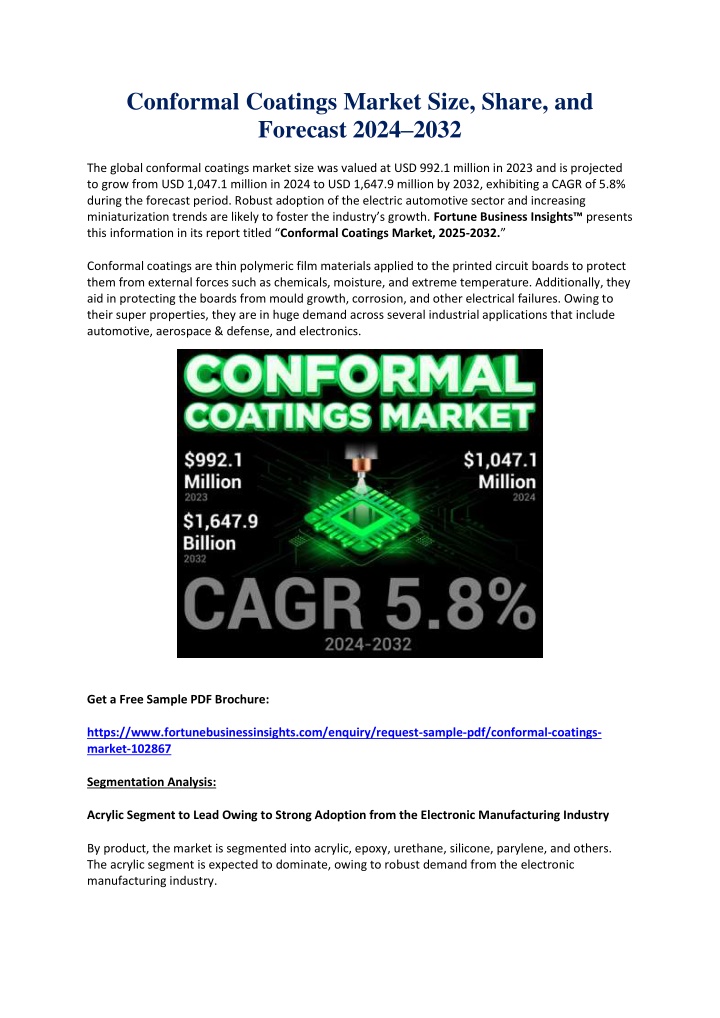 conformal coatings market size share and forecast
