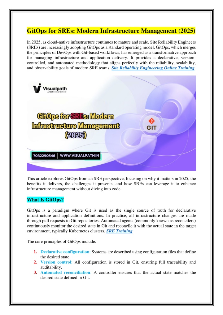 gitops for sres modern infrastructure management