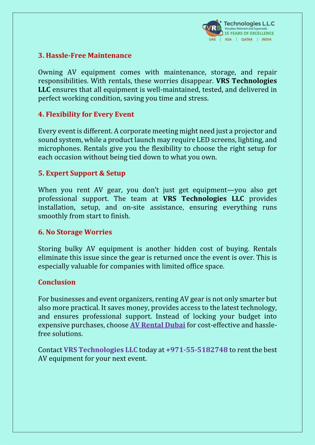 3 hassle free maintenance