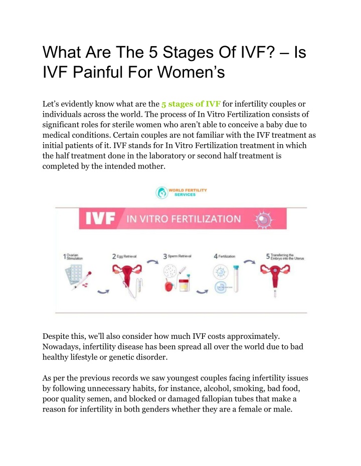 what are the 5 stages of ivf is ivf painful