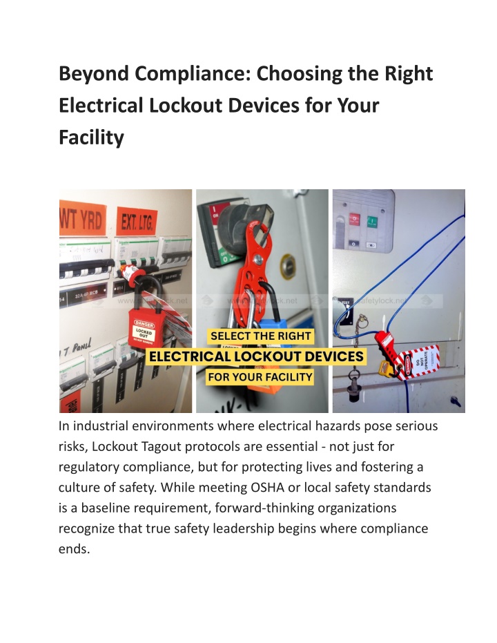 beyond compliance choosing the right electrical