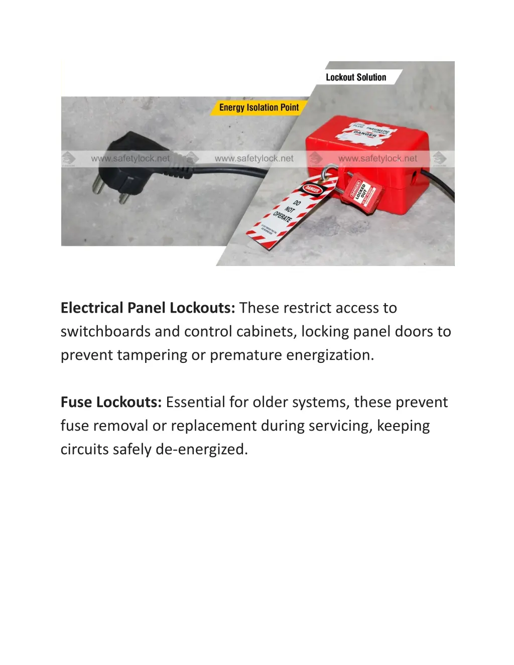 electrical panel lockouts these restrict access