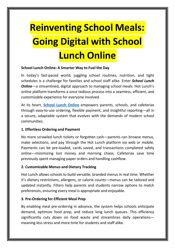 reinventing school meals going digital with