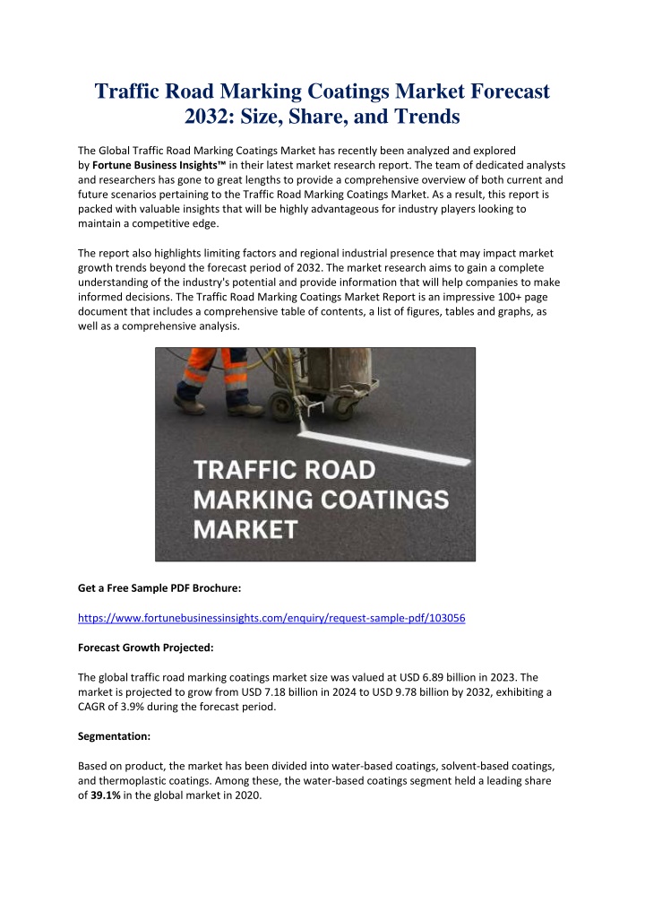 traffic road marking coatings market forecast