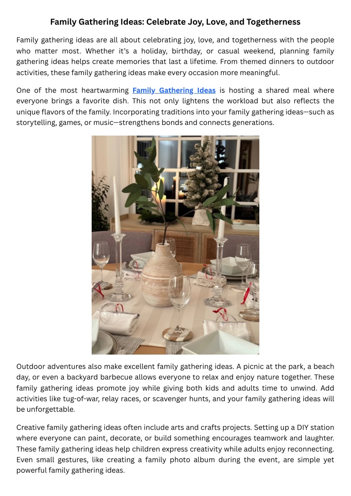 family gathering ideas celebrate joy love