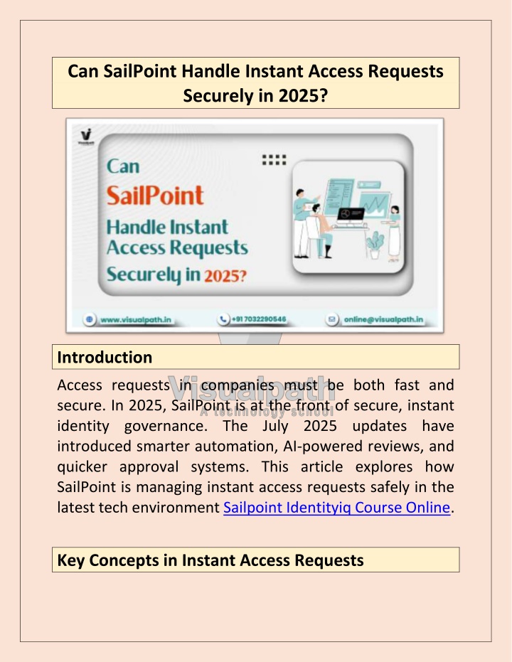 can sailpoint handle instant access requests