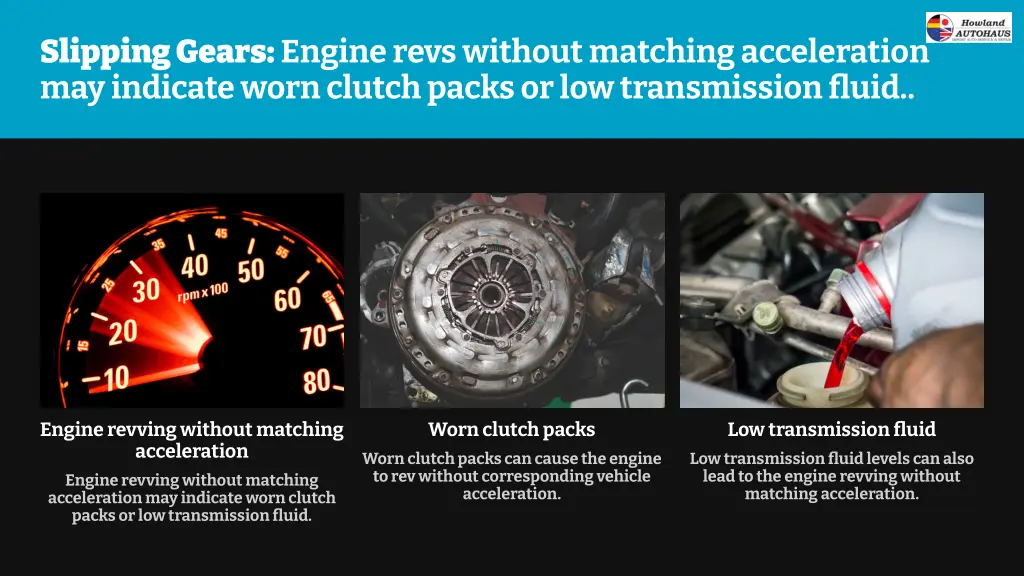 slipping gears engine revs without matching