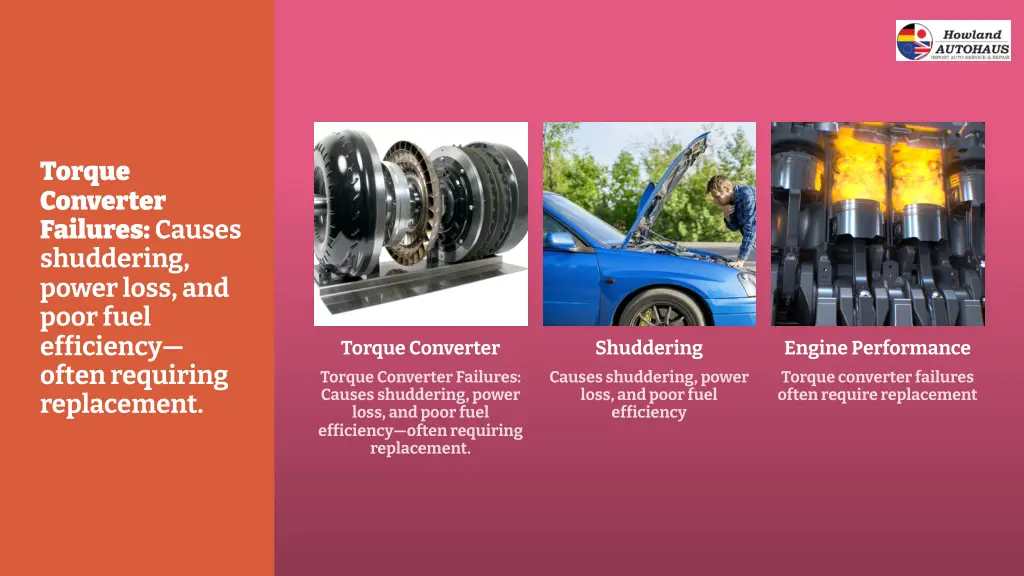 torque converter failures causes shuddering power